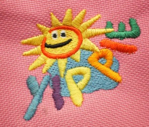 embroidery logo on school bag